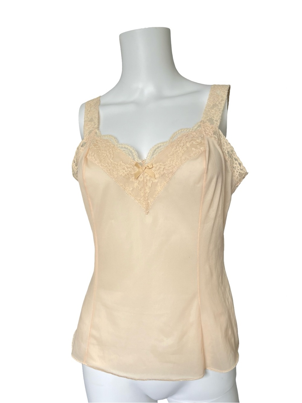 Vintage Olga Camisole Cami Lace Straps Tan Neutral Womens Size Medium